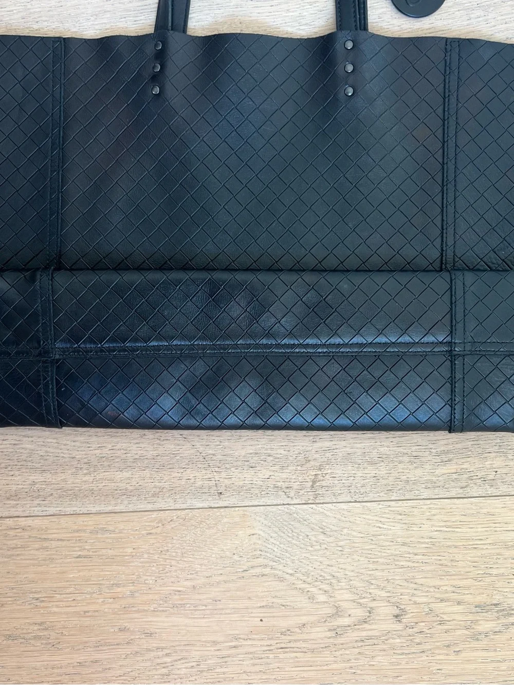 BOTEGGA VENETA Intreccio Mirage Tote Bag Shoulder Leather Black EXCELLENT